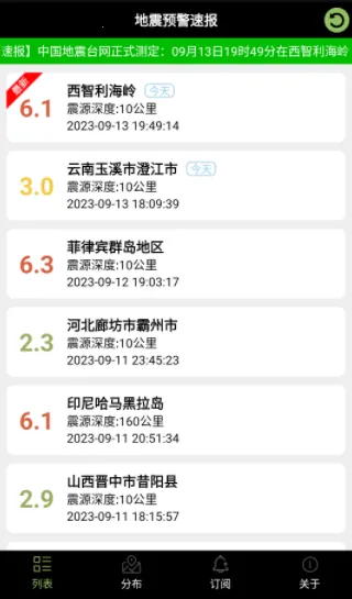 地震预警速报 地震预警速报